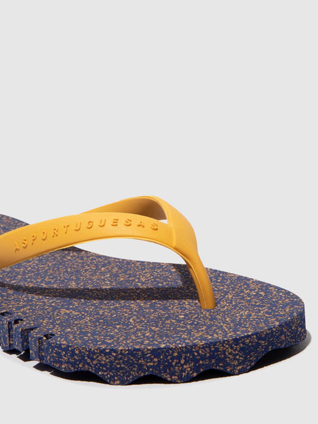 Asportuguesas Bumpy Varvastossut Blue & Yellow Strap - Naisten Beach Varvastossut ASPP018843FI Sininen